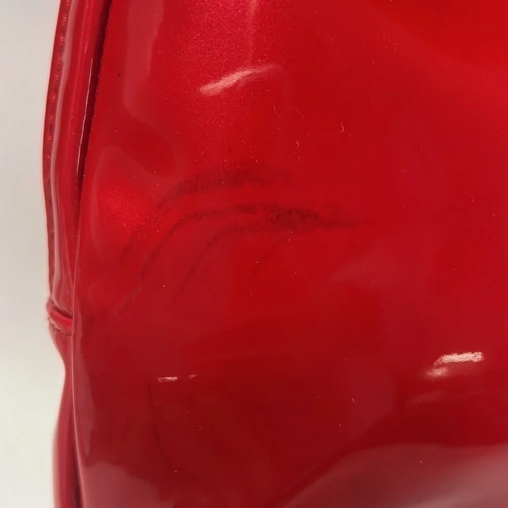 Christian Dior Red Patent Zip Around Cosmetic Clutch